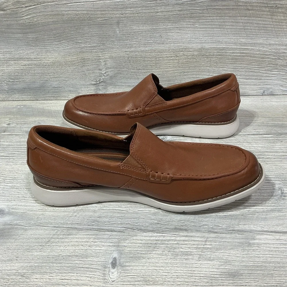 Rockport Men's Size 9 M Total Motion Craft Venetian Leather Loafer Cognac CJ1330
